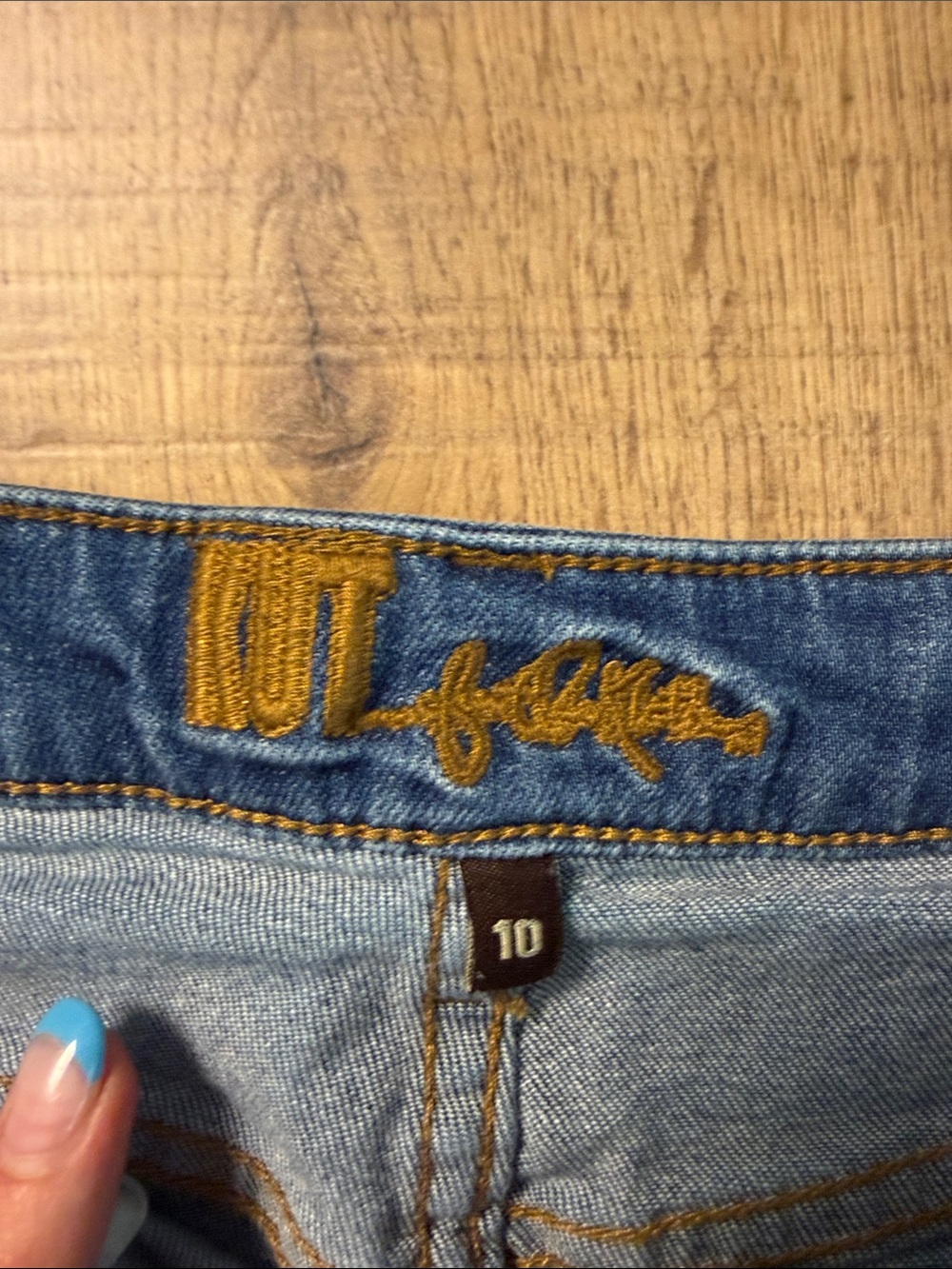 KUT from the Kloth Denim Jean Skirt Women’s lStretch Pencil Midi Size 10 - Picture 3 of 10